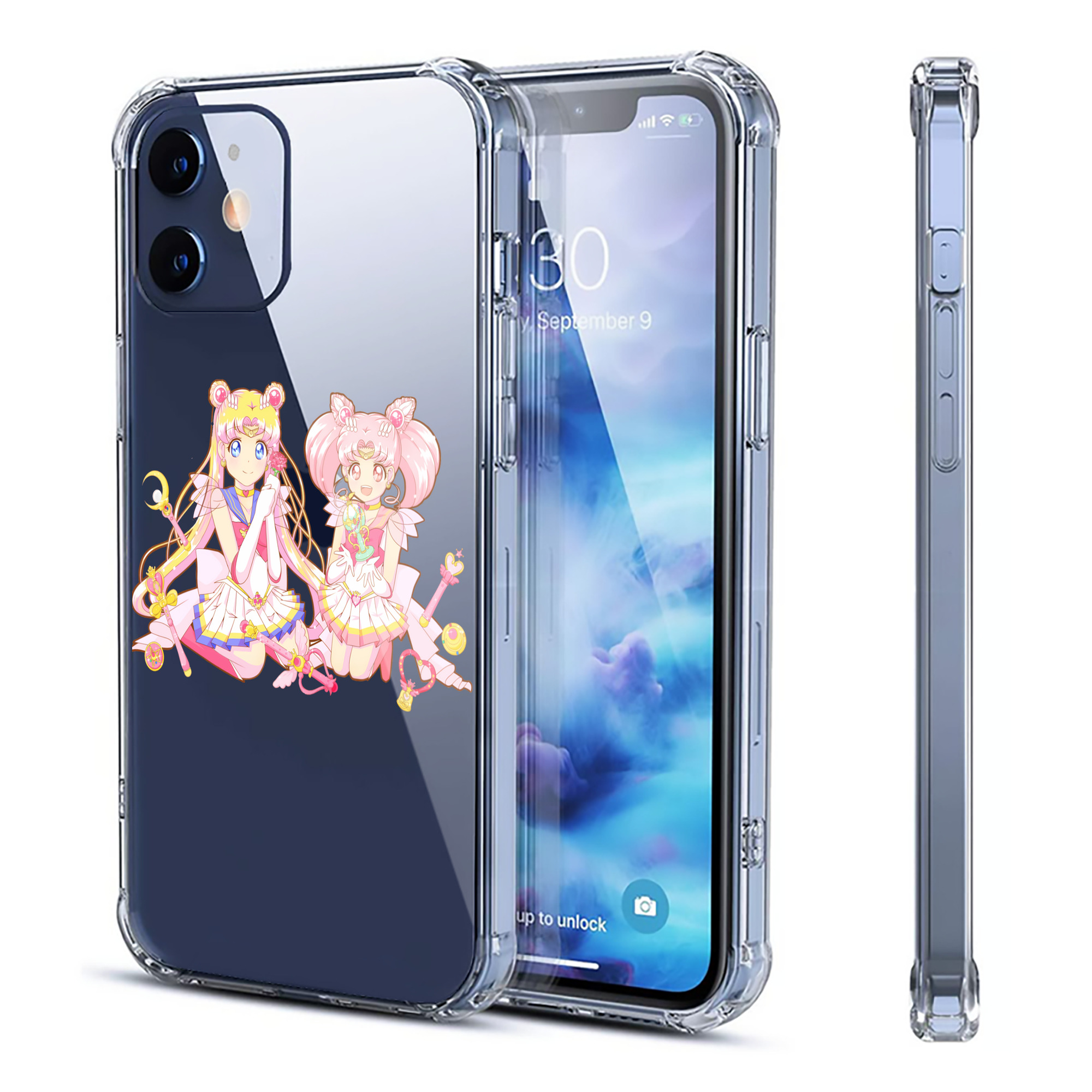 （画像用） 美少女戦士セーラームーン 月野 うさぎ つきの うさぎ Sailor Moon Tsukino Usagi 【iPhone 12シリーズ対応】透明スマホケース（クリアソフトケース）
